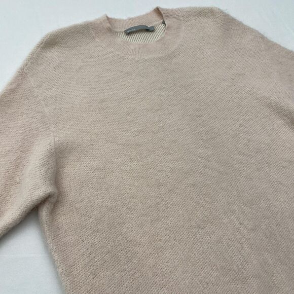 Vince Sweater Womens Small Blush Pink Alpaca Mohair Blend Soft Fuzzy Cozycore - Picture 2 of 10